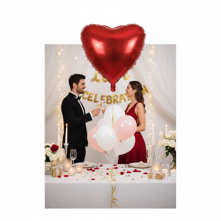 Red Heart Foil Balloon