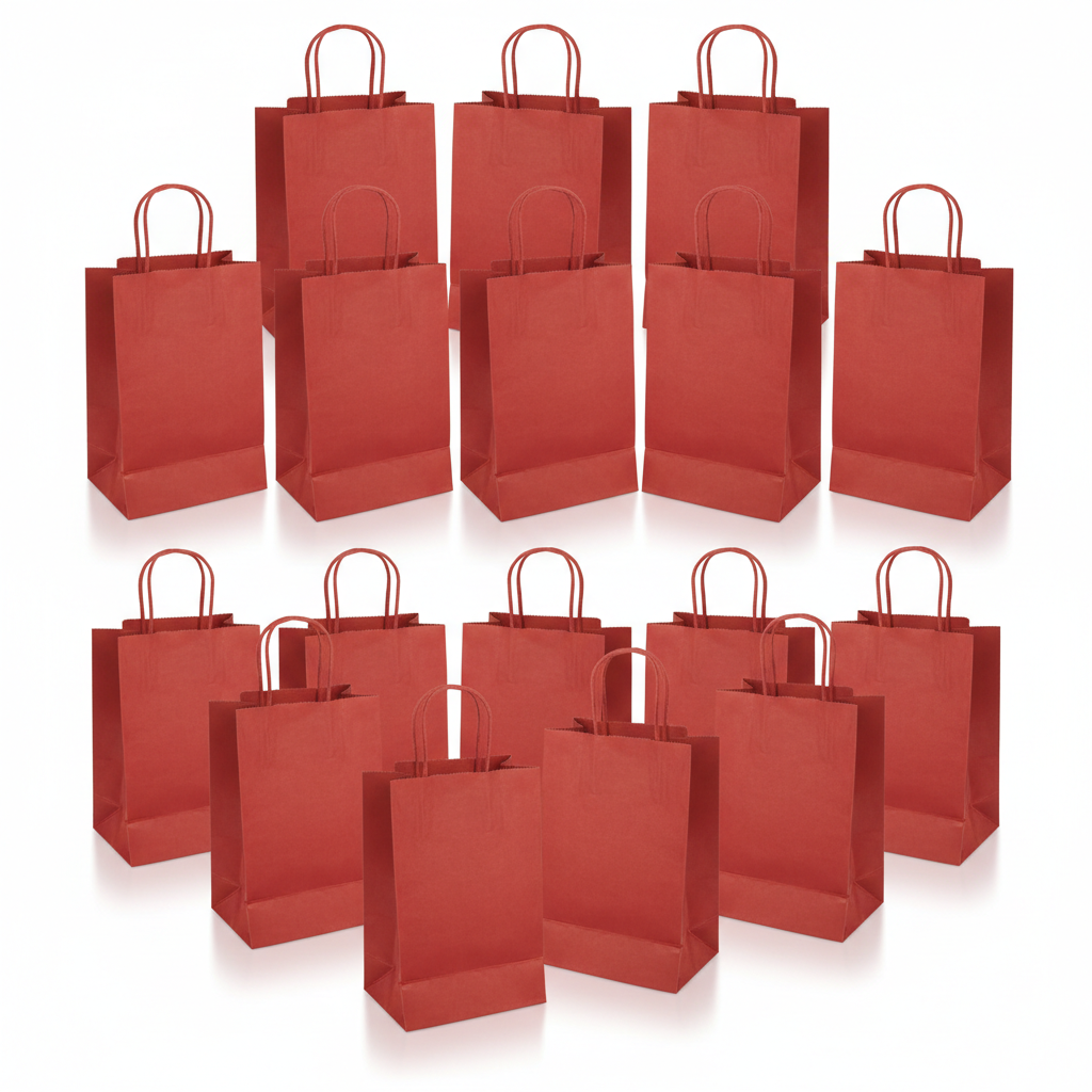 Red Paper Favor Bags - 12 Count