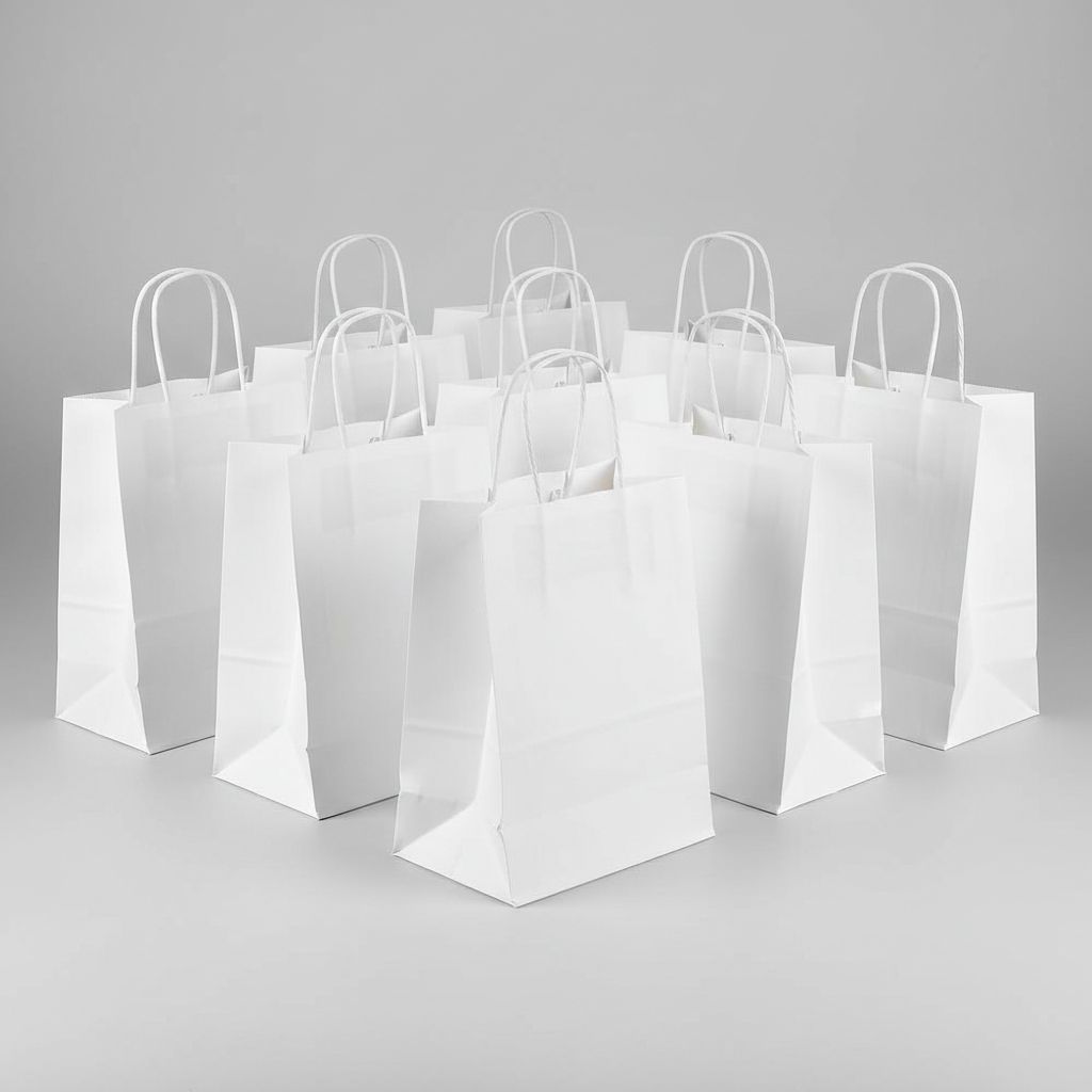 White Paper Favor Bags - 12 Count