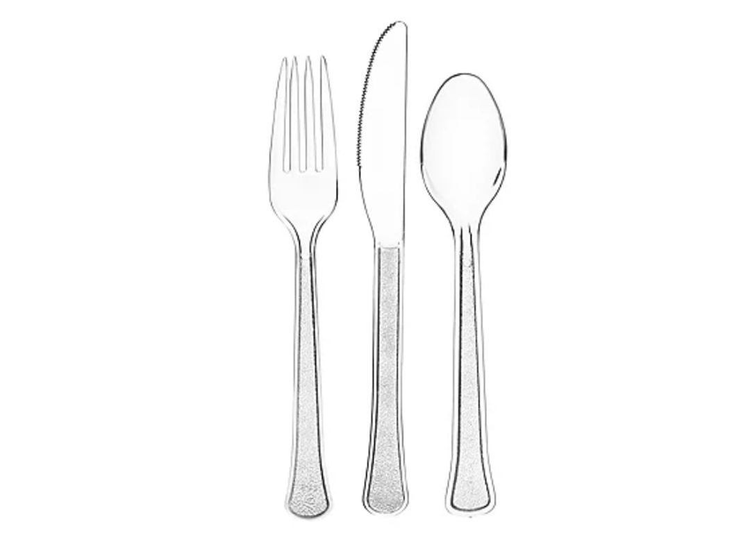 Clear Disposable Heavy Duty Plastic Cutlery Sets 24 ct