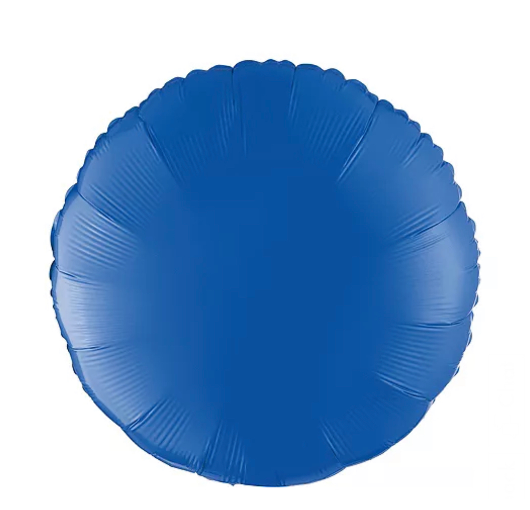 18" Metallic Blue Circle Foil Balloon  (1 COUNT)