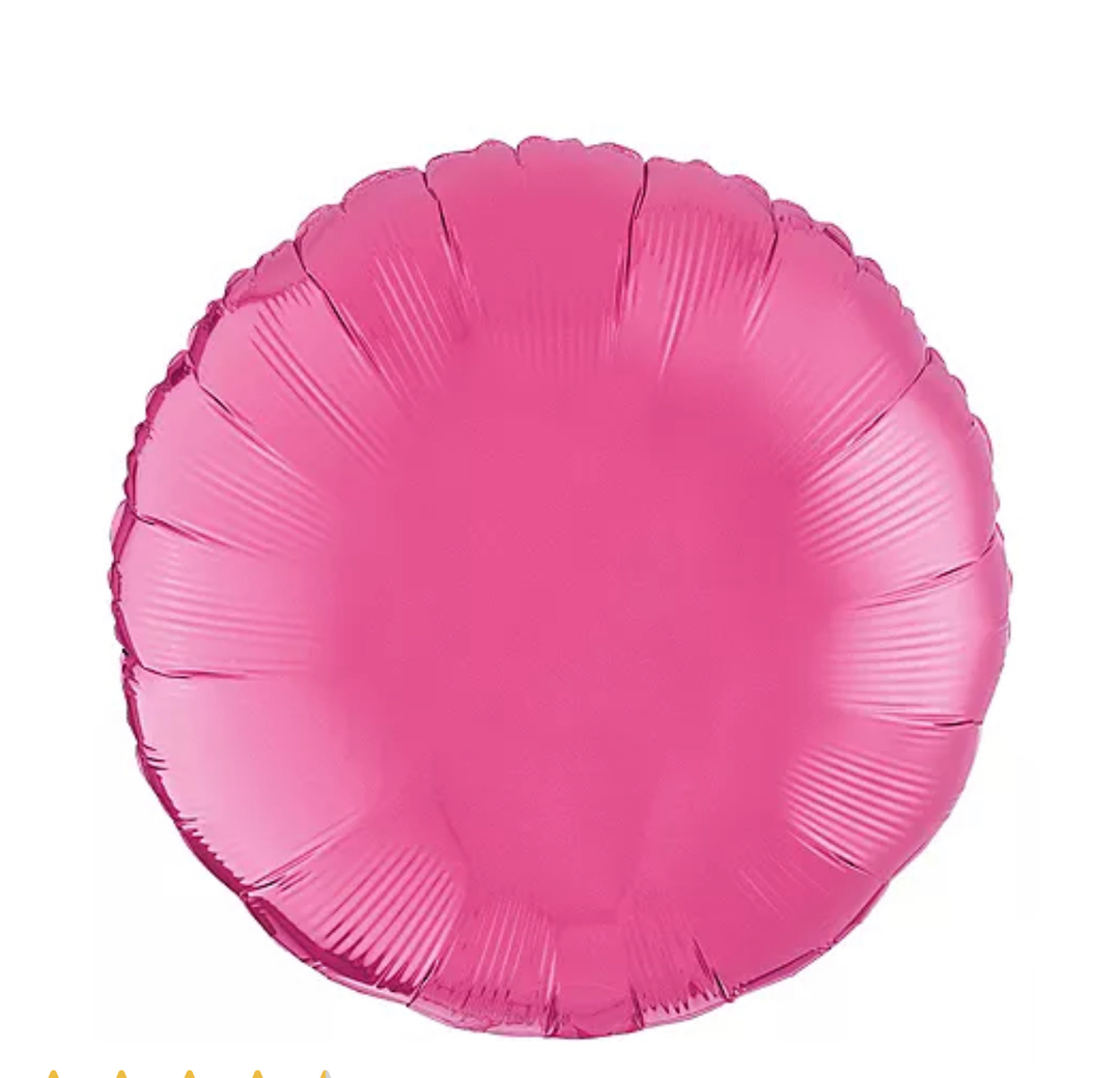 18" Metallic Hot Pink Circle Foil Balloon  (1 COUNT)