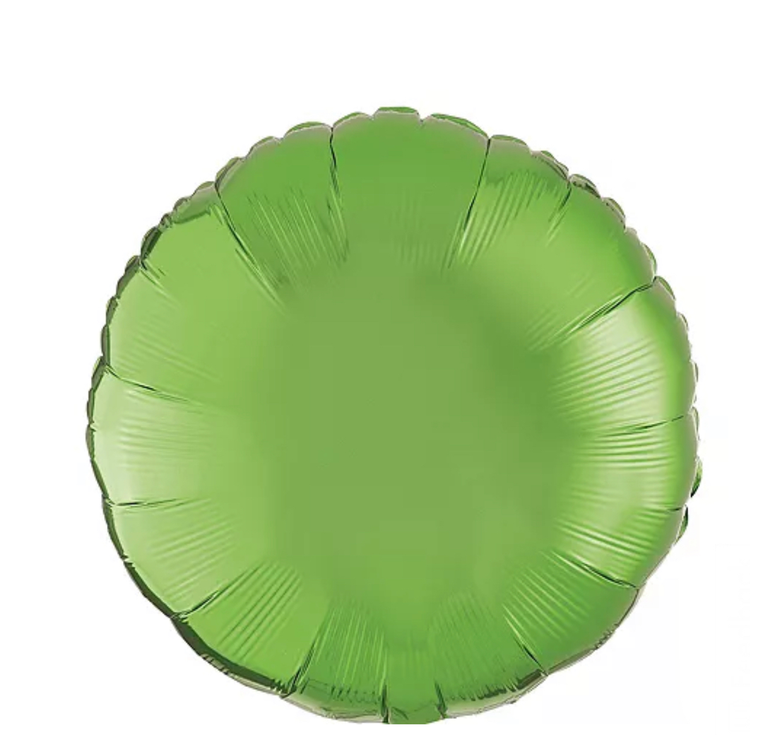 18" Metallic Kiwi Circle Foil Balloon  (1 COUNT)