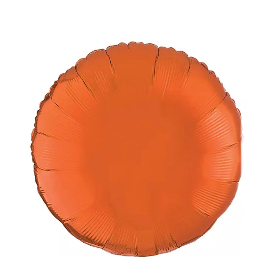 18" Metallic Orange Circle Foil Balloon  (1 COUNT)